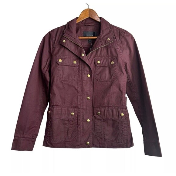 J. Crew Womens Size XS Deep Burgundy The Downtown Field Jacket Style 19034 - Picture 1 of 8